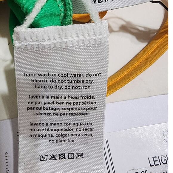 WEWOREWHAT Leigh Gradient Square Neck Bikini Top Bright Green Ombre Small NEW - Picture 6 of 10